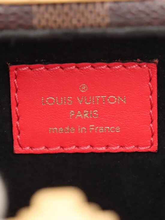 Louis Vuitton Damier Ebene LV Stories Box Patches Bag Brown x Red - Picture 9 of 10